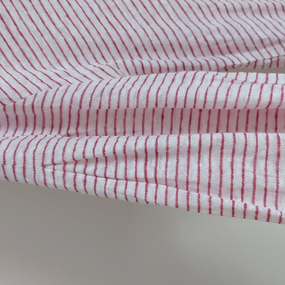 Sundance 100% Linen V Neck Striped Top Balloon Sleeve Size Medium - Picture 5 of 6